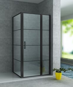 Aloni douchecabine 80×120×200 cm | Mat zwart draaideur 8 mm veiligheidsglas