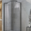 Douchecabine Saniluxe 90x90x195 cm | Gunmetal lange hendel 8mm veiligheidsglas