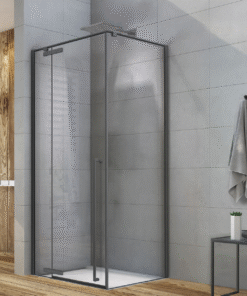 Douchecabine Saniluxe 90x90x195 cm | Gunmetal lange hendel 8mm veiligheidsglas