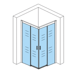 Alternative view of Aloni Douchecabine Hoekinstap | 80×80×195 cm Mat zwart 6 mm Veiligheidsglas