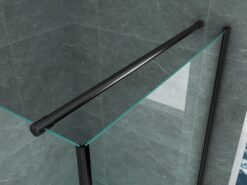 Alternative view of Aloni douchecabine 80×80×190 cm | Mat zwart draaideur 6 mm veiligheidsglas