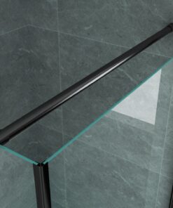 Alternative view of Aloni douchecabine 80×80×190 cm | Mat zwart draaideur 6 mm veiligheidsglas