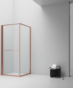 Douchecabine aloni Inslide 90×90×200 cm | geborsteld brons ruimtebesparend 6 mm veiligheidsglas