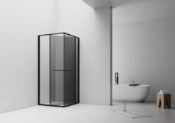 Alternative view of Douchecabine aloni Inslide 90×90×200 cm | mat zwart rookglas ruimtebesparend 6 mm veiligheidsglas