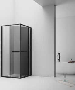 Alternative view of Douchecabine aloni Inslide 90×90×200 cm | mat zwart rookglas ruimtebesparend 6 mm veiligheidsglas
