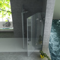 Alternative view of Douchecabine aloni 90x90x195 cm | chroom draaideur + vaste wand 8 mm veiligheidsglas