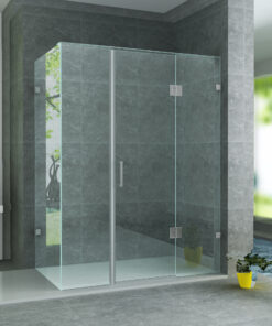 Douchecabine aloni 90x120x195 cm | chroom draaideur + 2 vaste wand 8 mm veiligheidsglas