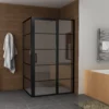Douchecabine Saniluxe 90x120x195 cm | Mat zwart industrieel 8mm veiligheidsglas