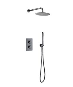 Aloni Inbouw Thermostatische Doucheset met Regendouchekop Ø25cm Gunmetal Grijs