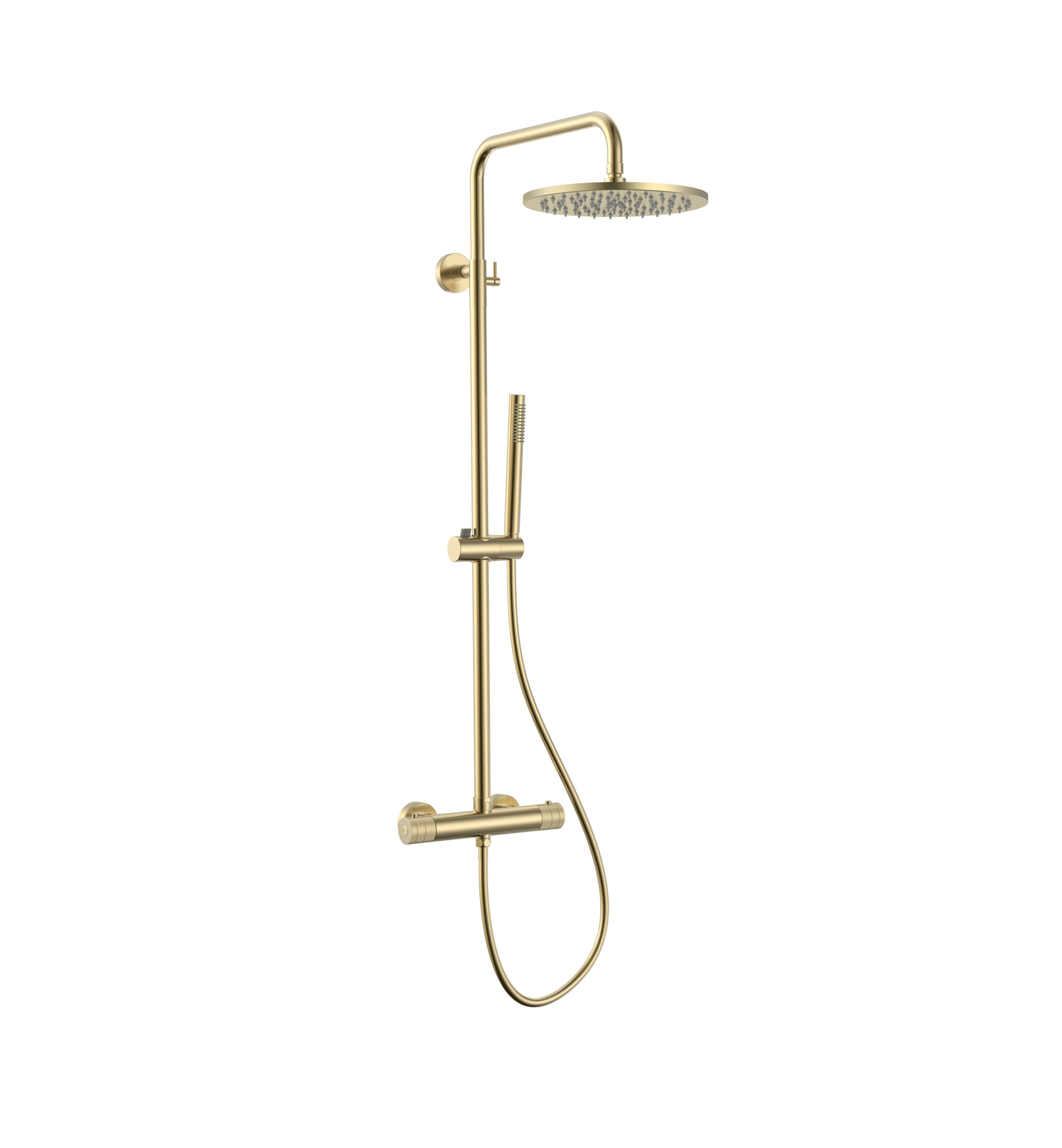 Stria Regendoucheset Thermostatisch Geborsteld Goud 30 cm