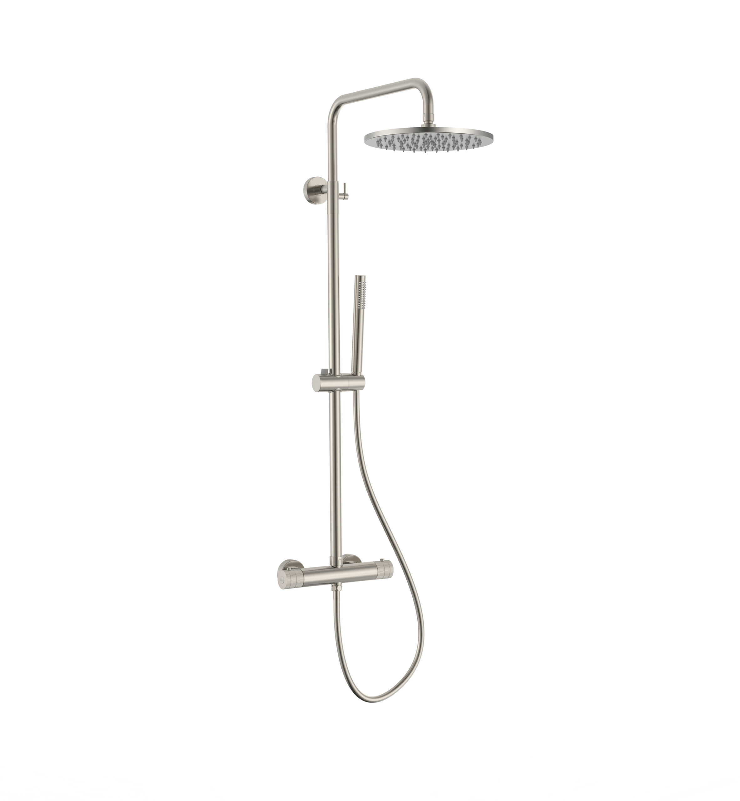Stria Regendoucheset Thermostatisch met Cool Touch en Geborsteld RVS - Hoofddouche 30 cm - Opbouw